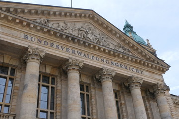 Fototapeta na wymiar Side view to the Federal Administrative Court (Bundesverwaltungsgericht) in Leipzig, Germany