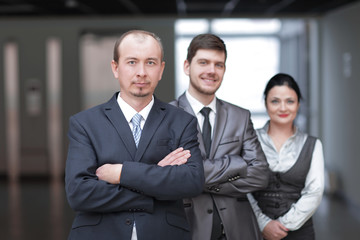 group of business people on the background of the office
