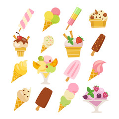 Set of vector ice cream  infographic summer food design. 