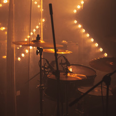 Rock band drum set with cymbals