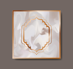 square golden with victorian frame marble texture