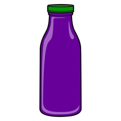 Grape Juice Bottle - A vector cartoon illustration of a Grape Juice bottle.