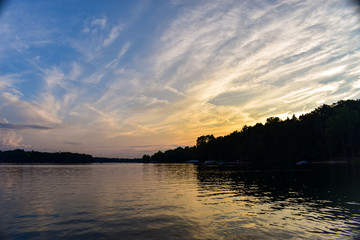sunset on the lake