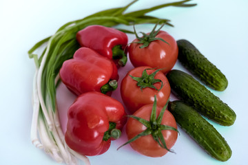 Fototapeta na wymiar fresh vegetables on white background