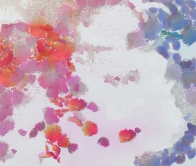 Large colorful splashes of paint on canvas, unique design elements, original grunge texture in very high resolution, deep colors digital background, textured oil template.