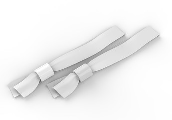 Blank fabric wristband for mock up design. 3d render illustration