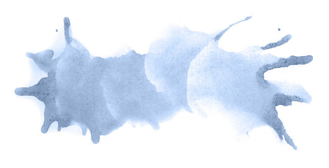 Abstract watercolor background hand-drawn on paper. Volumetric smoke elements. Navy blue color. For design, web, card, text, decoration, surfaces.