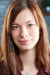 Closeup portrait of attractive young woman