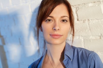 Closeup portrait of beautiful woman