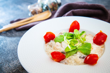 Risotto Scallops and dried tomatoes