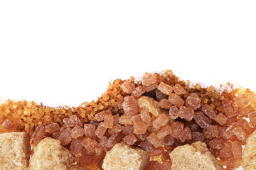 brown and white sugar isolated