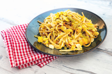 asian food noodles on the table