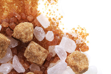 brown and white sugar isolated