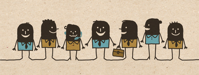 Black cartoon Business Team © NLshop