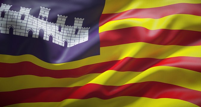 Bandera oficial de las Islas Baleares, comunidad aut&oacute;noma espa&ntilde;ola.