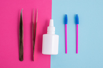 Eyelash Extension tools. Accessories for eyelash extensions. Artificial lashes.