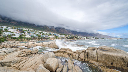 Camps Bay beach twelve apostles in the clouds Western Cap, Cape Town, South Africa