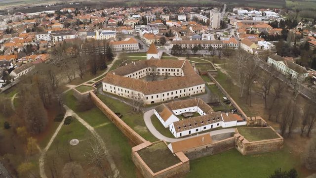 Castle of Sarvar, Hungary, aerial view