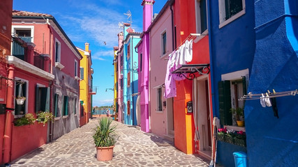 Fototapeta na wymiar Colorful Venice Burano houses