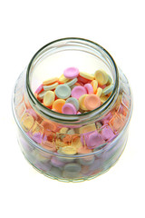 sweet candies in the glass