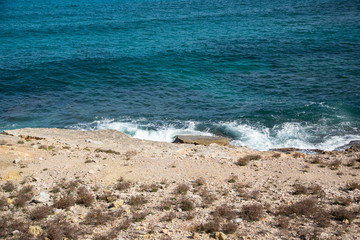 Waves at the coast, island Mallorca Spain