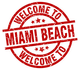 welcome to Miami Beach red stamp