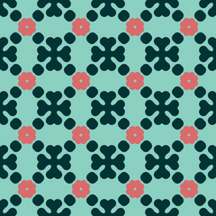 Bright seamless pattern with alternating geometric elements.