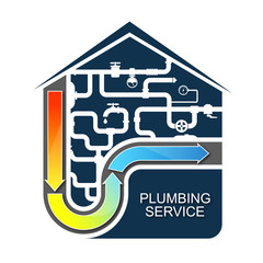 Cleaning and maintenance of water pipes and plumbing symbol