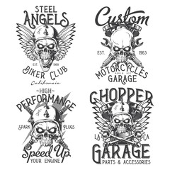 Vintage labels set. Hand drawn illustrations with lettering composition. Logotypes set. Black and white illustrations.