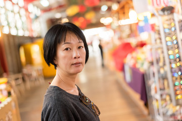 Asian woman traveling