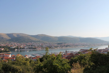 Fototapeta premium General view of Trogir and the hills of Croatia