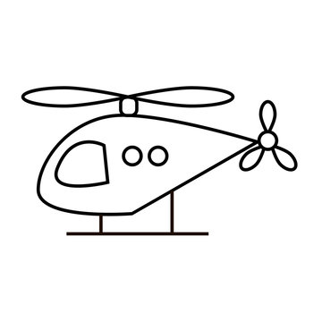 Cute toy helicopter icon