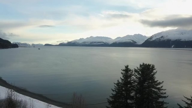 Beautiful views of Resurrection bay in Alaska 