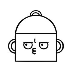 line drawing cartoon cooking pot