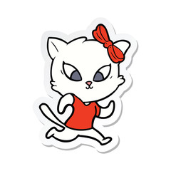 sticker of a cartoon cat