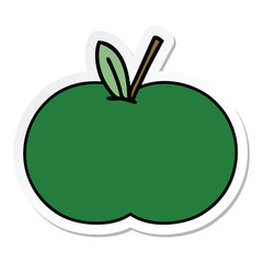 sticker of a cute cartoon juicy apple