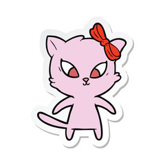 sticker of a cartoon cat