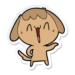 sticker of a cute cartoon dog