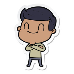 sticker of a cartoon friendly man
