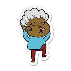 sticker of a cartoon man singing
