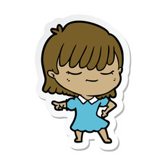 sticker of a cartoon woman