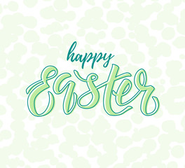 Easter lettering written by brush pen, vector