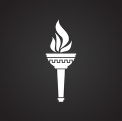 Torch icon on background for graphic and web design. Simple vector sign. Internet concept symbol for website button or mobile app.