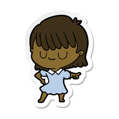 sticker of a cartoon woman