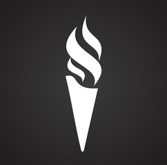 Torch icon on background for graphic and web design. Simple vector sign. Internet concept symbol for website button or mobile app.