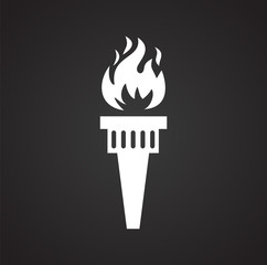 Torch icon on background for graphic and web design. Simple vector sign. Internet concept symbol for website button or mobile app.
