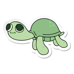 sticker of a quirky hand drawn cartoon turtle