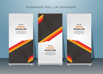 Modern Roll Up Banner Design.  Vertical Banner template design,for advertising