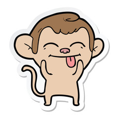 sticker of a funny cartoon monkey