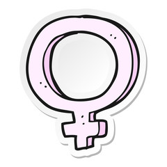 sticker of a cartoon female symbol